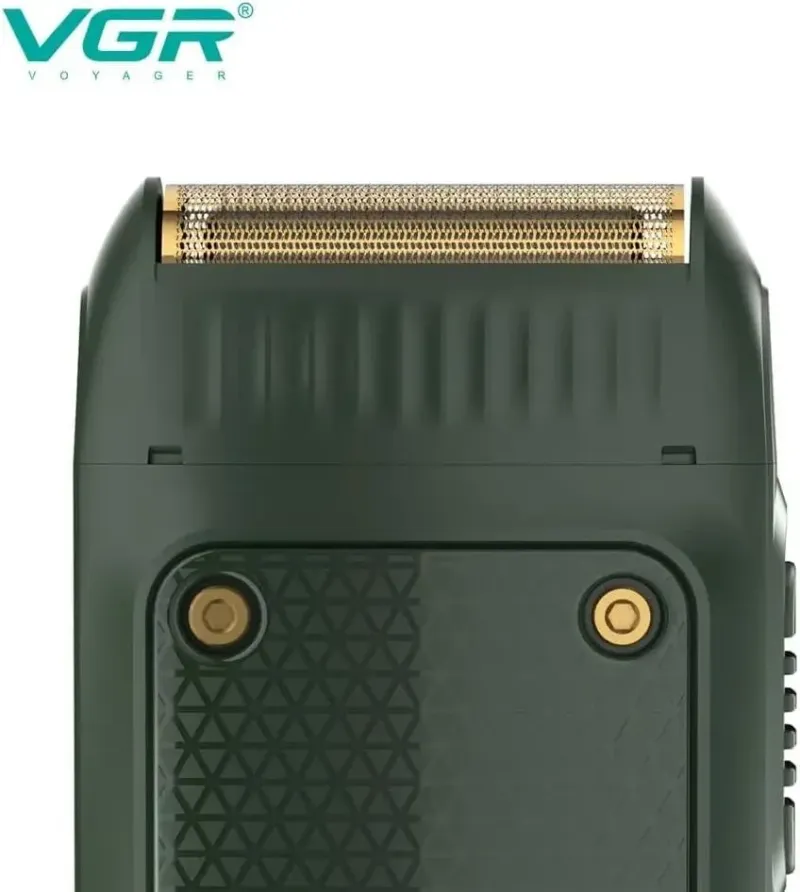 ماكينة تنعيم اللحية في جي ار Professional قابلة للشحن ، اخضر - V-353