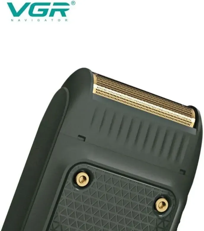 ماكينة تنعيم اللحية في جي ار Professional قابلة للشحن ، اخضر - V-353