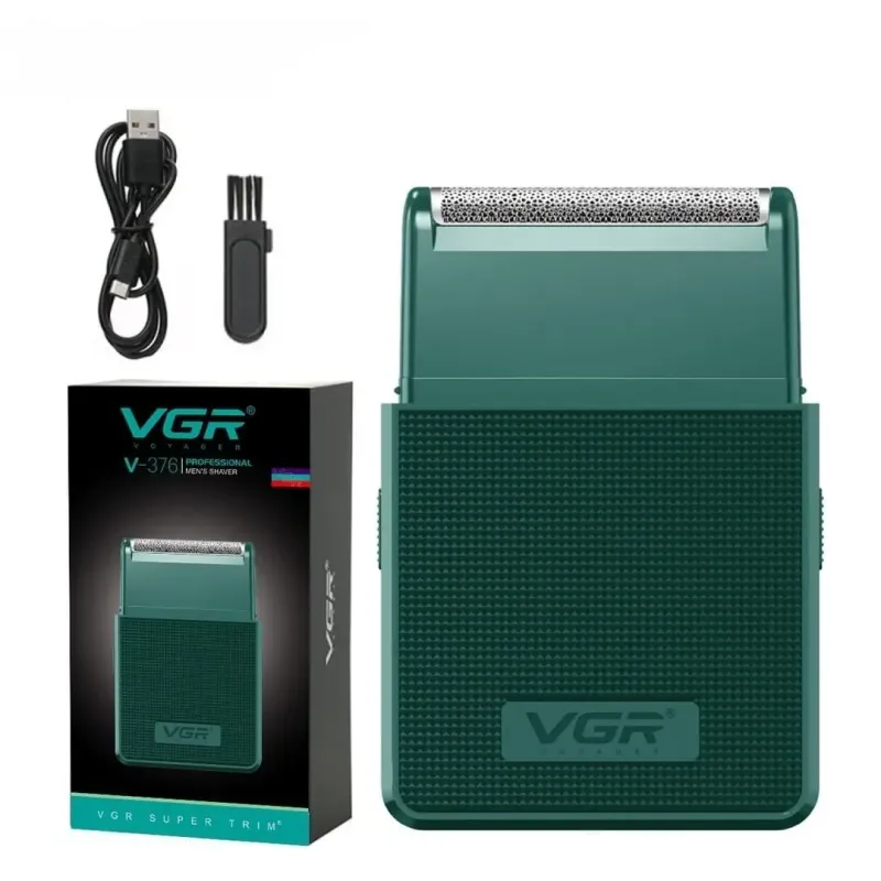ماكينة تنعيم اللحية في جي ار Professional قابلة للشحن ، اخضر - V-376