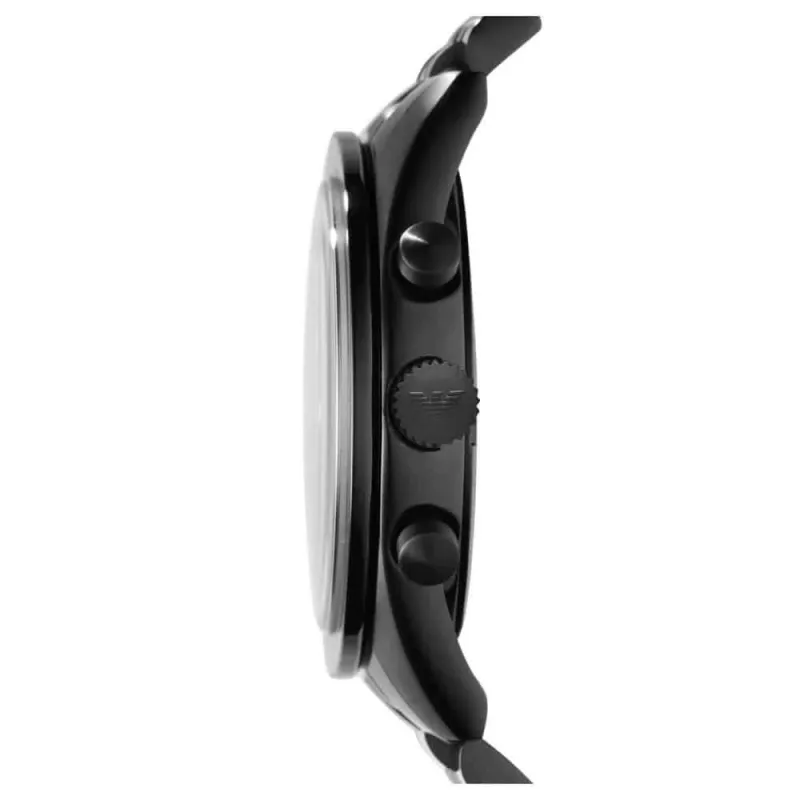 ساعة امبوريو ارماني رجالى معدن لون اسود وميناء اسود