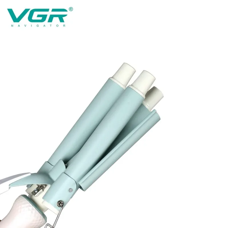 مكواة تجعيد الشعر الكهربائية الاحترافية VGR V-595 | تصفيف شعر أنيق، مكواة تجعيد شعر احترافية بثلاث أسطوانات