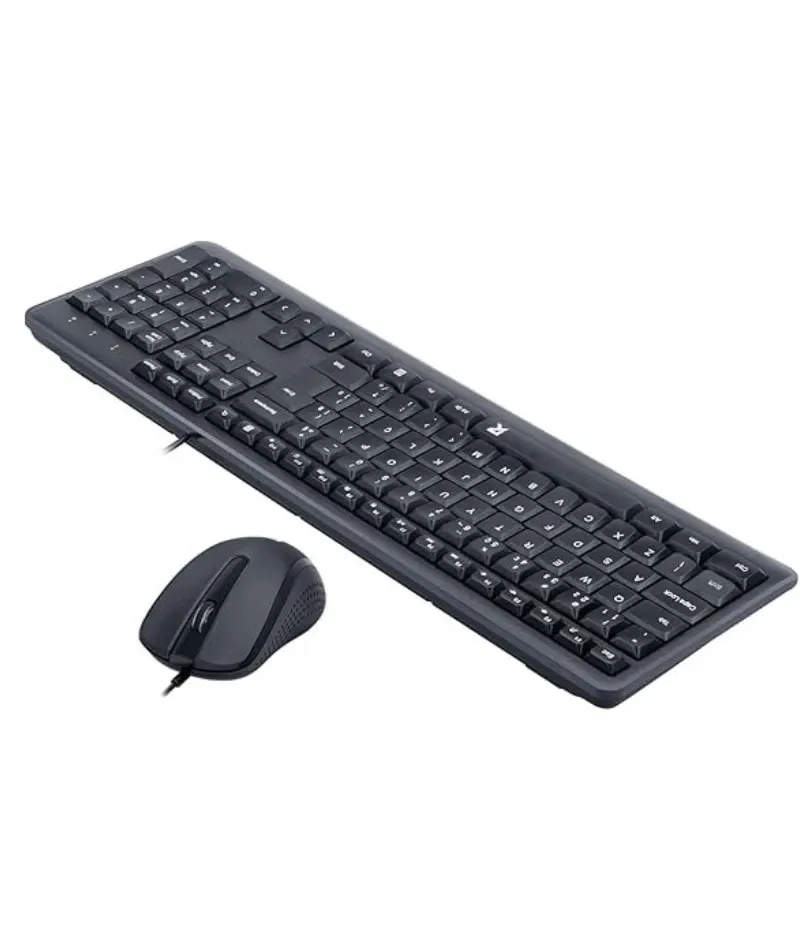 كيبورد و ماوس كومبو USB ريدراجون مقاوم للماء، اسود - BS-7092