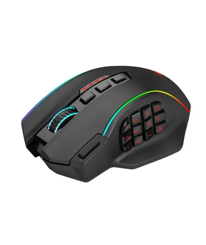 ماوس ألعاب Redragon M901P-KS - 16 زرًا قابلاً للبرمجة، 16000 نقطة لكل بوصة (لاسلكي، أسود)