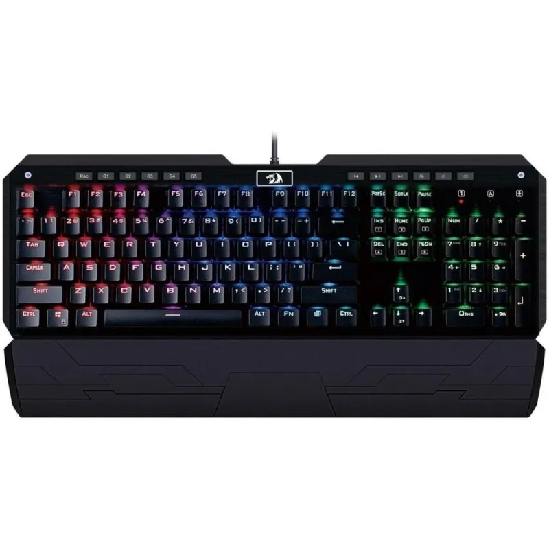 لوحة مفاتيح الألعاب الميكانيكية السلكية Redragon INDRAH، سوداء - K555