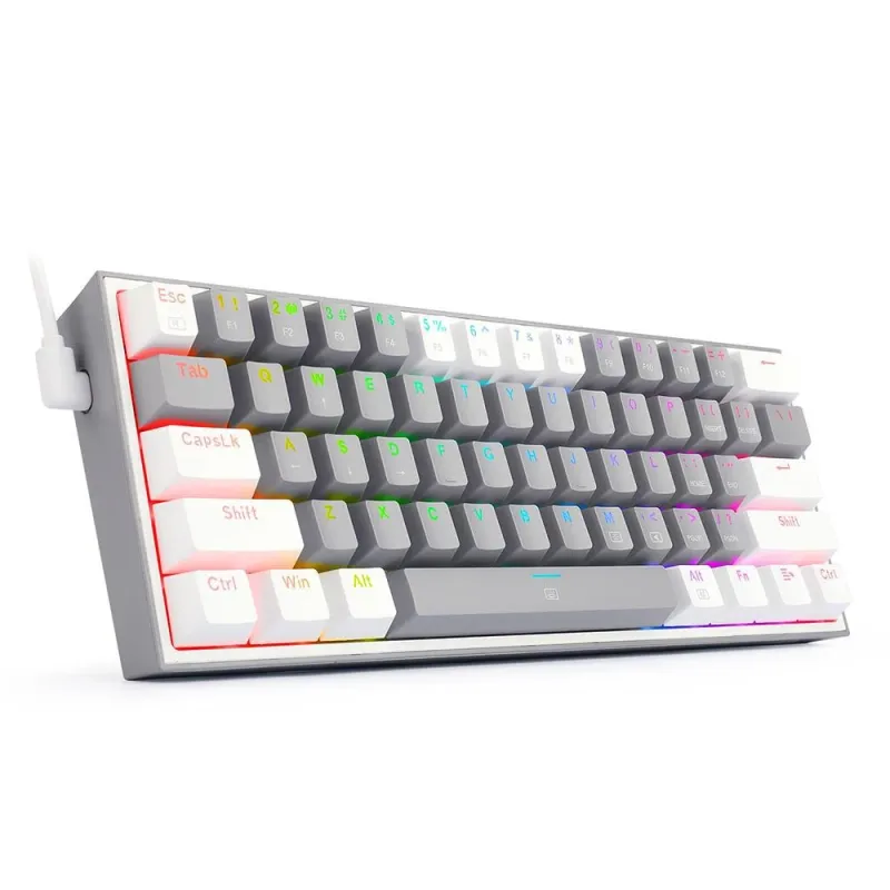 لوحة مفاتيح ميكانيكية للألعاب REDRAGON K617 Fizz RGB - مفاتيح حمراء (رمادي أبيض)
