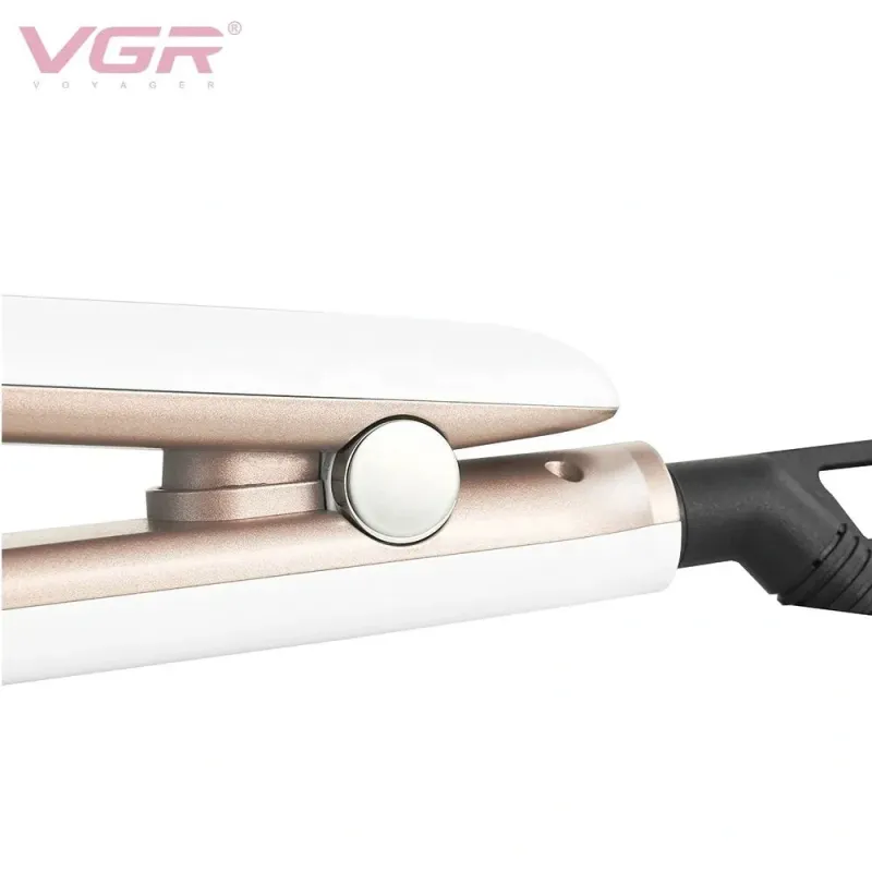 مكواة فرد الشعر في جي ار، ألواح سيراميك، أبيض، V-522