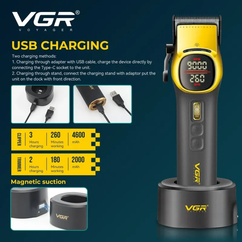 مجموعة حلاقة V-885 S2 طقم قص محترف للرجال من vgr