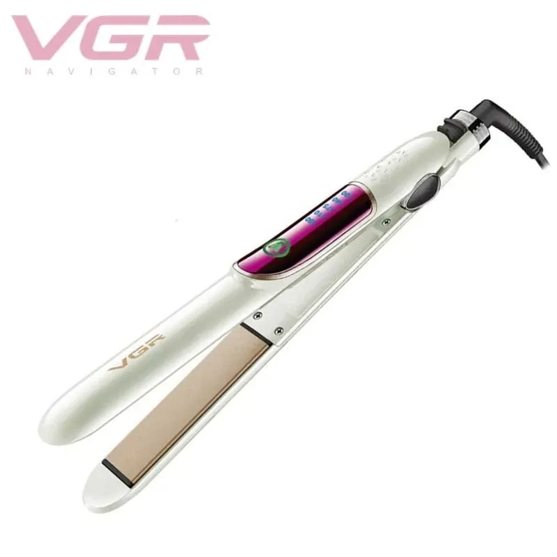 مكواة فرد الشعر في جي ار، ديجيتال، أبيض، V-509