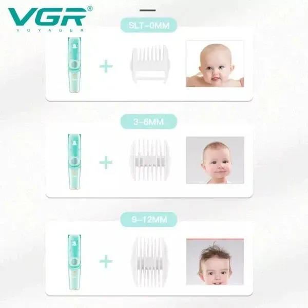 ماكينة قص شعر الأطفال VGR V-151، باللون الأخضر