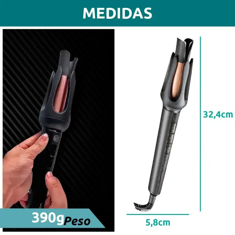مكواة تجعيد الشعر الاحترافية الأوتوماتيكية VGR V-581 210°C أسود