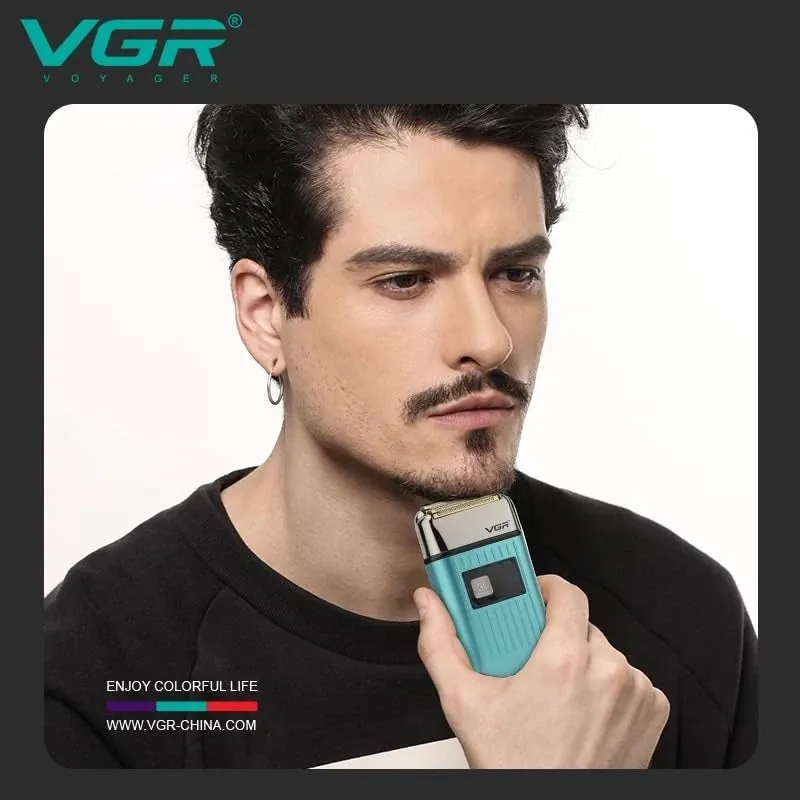 ماكينة تنعيم اللحية في جي ار Professional قابلة للشحن للاستعمال الرطب والجاف، مينت - V-357