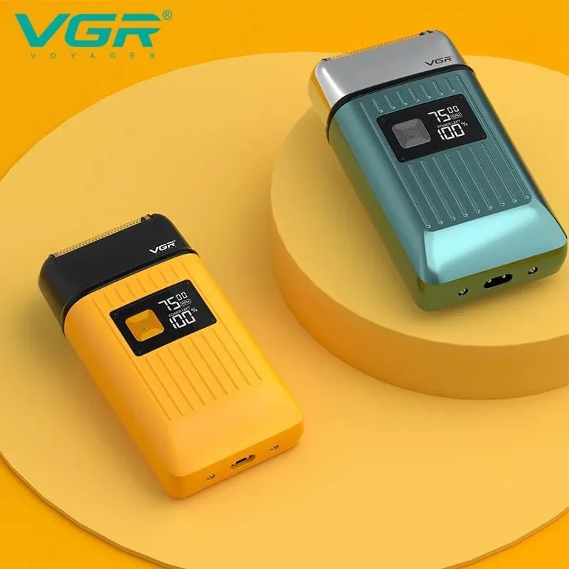 ماكينة تنعيم اللحية في جي ار Professional قابلة للشحن للاستعمال الرطب والجاف، مينت - V-357