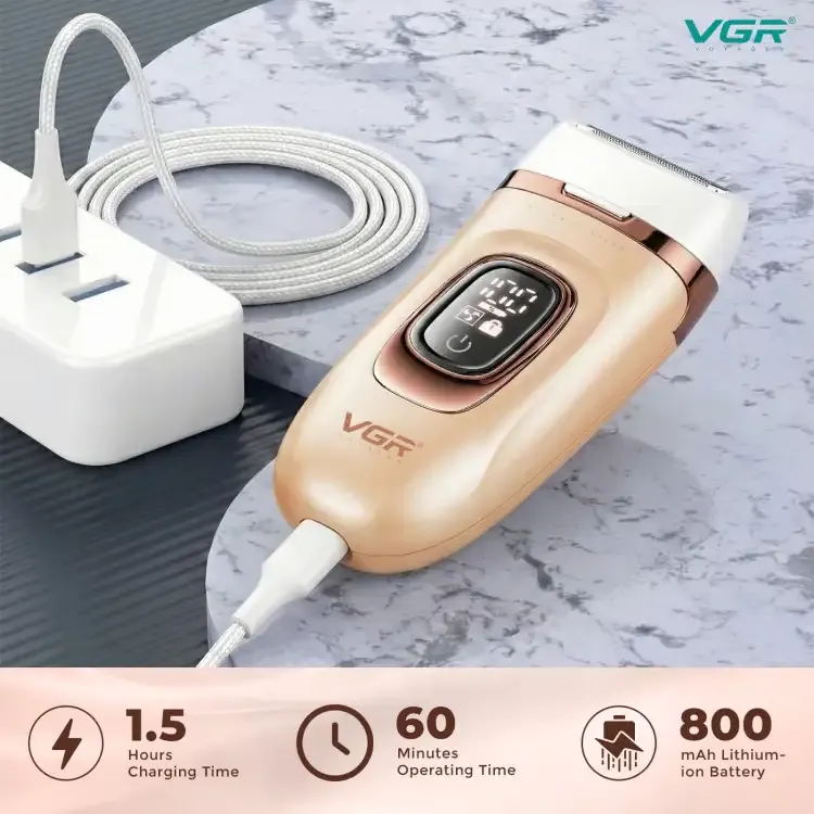 ماكينة حلاقة 3  في 1 قابلة لاعاده لشحن للنساء من في جي ار، V-762