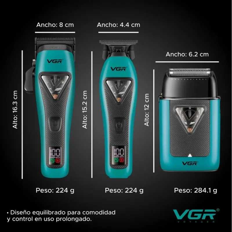 مجموعة قص الشعر الاحترافية 3 في 1، VGR V-035 S3