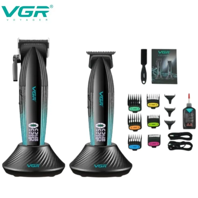 مجموعة قص الشعر الاحترافية 2  في 1، VGR V-889 S2_ لون اسود و ازرق