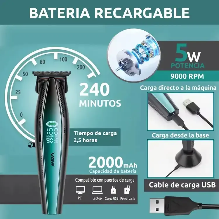 مجموعة ماكينات حلاقة الشعر V-270 + V-992 الاحترافية VGR
