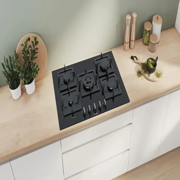 Bosch مسطح غاز مع تحكمات مدمجة 75 سم من بوش PPQ7A6B20