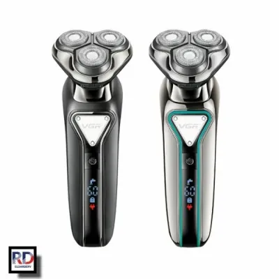 ماكينة تنعيم اللحية في جي ار Professional قابلة للشحن للاستعمال الرطب والجاف، اسود - V-323