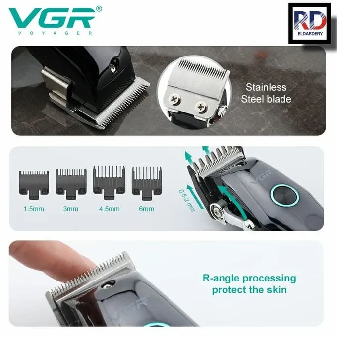 VGR ماكينة حلاقة كهربائية لاسلكية قابلة لاعادة الشحن ضد الماء V-969