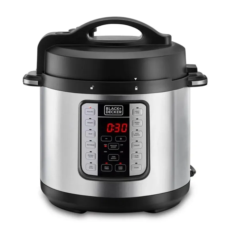طنجرة ضغط كهربائية EZ Smart Steam Pot 7 في 1 من Black + Decker PCP1000-B5 سعة 6 لتر وقوة 1000 وات