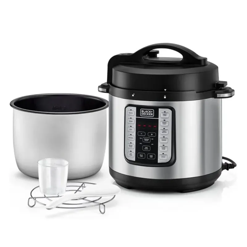 طنجرة ضغط كهربائية EZ Smart Steam Pot 7 في 1 من Black + Decker PCP1000-B5 سعة 6 لتر وقوة 1000 وات