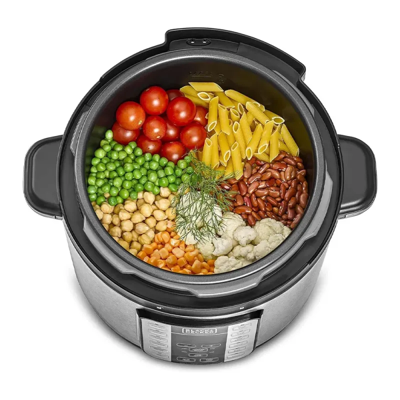 طنجرة ضغط كهربائية EZ Smart Steam Pot 7 في 1 من Black + Decker PCP1000-B5 سعة 6 لتر وقوة 1000 وات