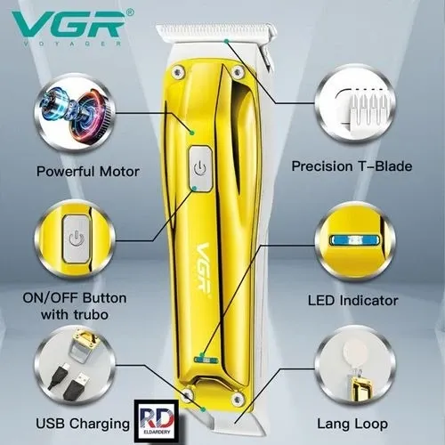 VGR VGR VGR ماكينة حلاقه الشعر الاحترافية القابلة لإعادة الشحن V-955