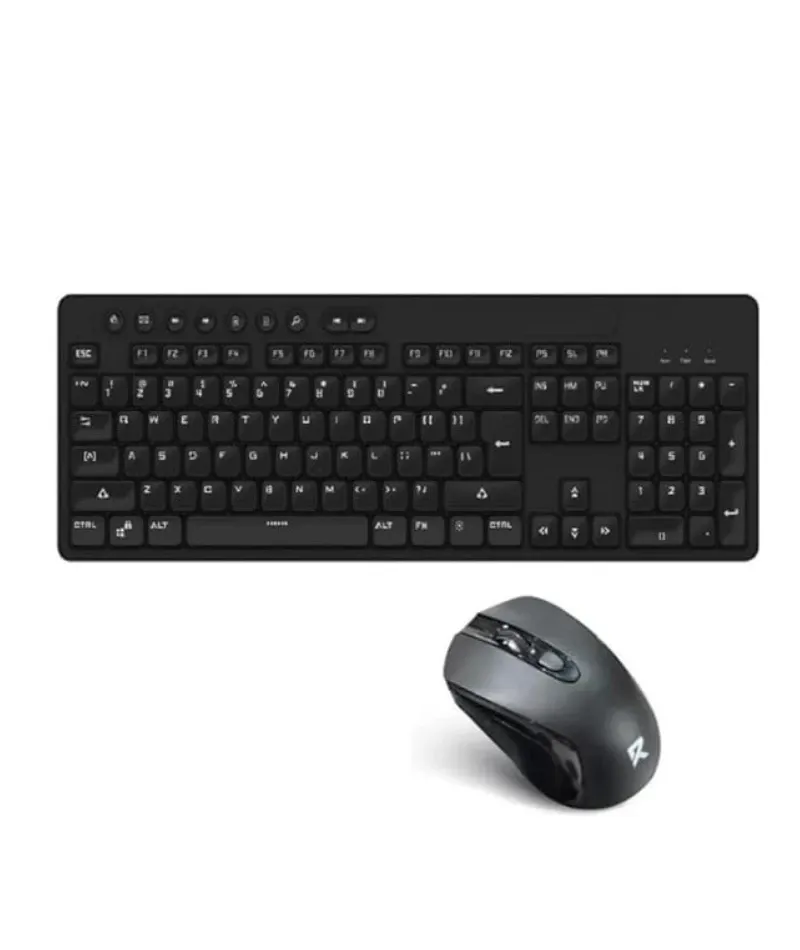 ريدراجون مجموعة كيبورد وماوس لاسلكية BS-7094 - USB لاسلكي - عربي وانجليزي - اسود