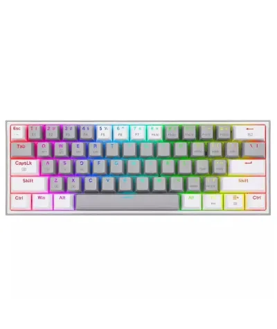 كيبورد USB ريدراجون Fizz Pro، رمادي وابيض - K616