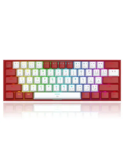 لوحة مفاتيح ألعاب ريدراجون  k617 -RGBWHITE/ RED
