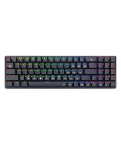 لوحة مفاتيح ميكانيكية للألعاب REDRAGON K626P ASHE RGB 78% - مفاتيح زرقاء منخفضة الارتفاع - كابل Type C قابل للفصل - مفاتيح قابلة للتبديل السريع (أسود)