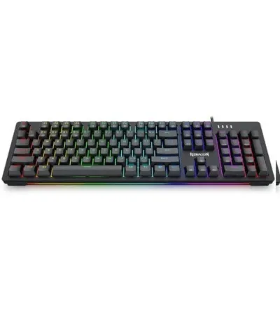 كيبورد جيمينج ريدراجون، ميكانيكية، كاملة الحجم للألعاب، سلكية بإضاءة K679، RGB - أسود