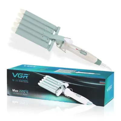 مكواة تجعيد الشعر الكهربائية الاحترافية VGR V-597 | تصفيف شعر أنيق، مكواة تجعيد شعر احترافية بخمس أسطوانات مع ضبط درجة الحرارة القصوى على 220 درجة مئوية
