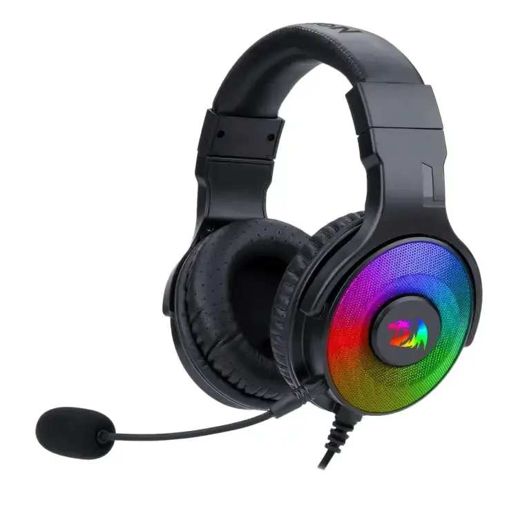 سماعات راس باندورا للألعاب H350 باضاءة RGB من ريدراجون - صوت محيطي 7.1 - ميكروفون قابل للفصل - اسود، اتش 350، لاسلكي، فوق الأذن