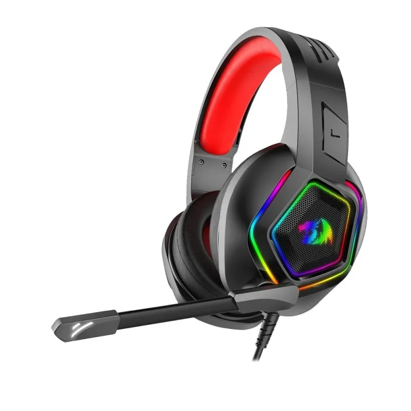 سماعة رأس ريد دراجون ميديا جيمنج ، صوت ستيريو ، أضواء RGB ، مع ميكروفون ، أسود ، H280