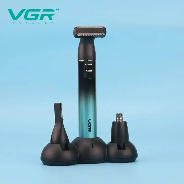مجموعة تشذيب الشعر الجديدة VGR V-628 متعددة الوظائف لقص شعر الجسم بالكامل مع شحن USB وشعر الأذن والأنف ومنطقة البكيني الخاصة 3 في 1