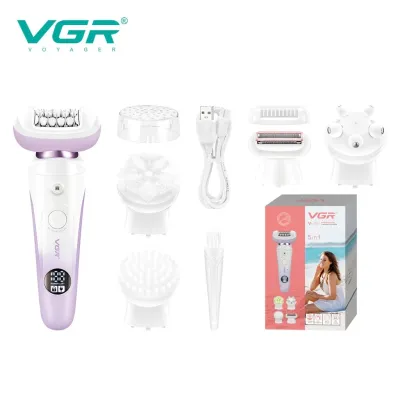 ماكينة حلاقة نسائية احترافية v-750 قابلة للغسل 5 في 1 ماكينة حلاقة كهربائية للجسم vgr