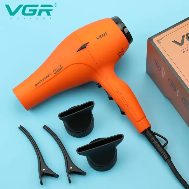 مجفف شعر في جي ار بروفيشنال V-406 - بقوه  3000 واط - لون احمر