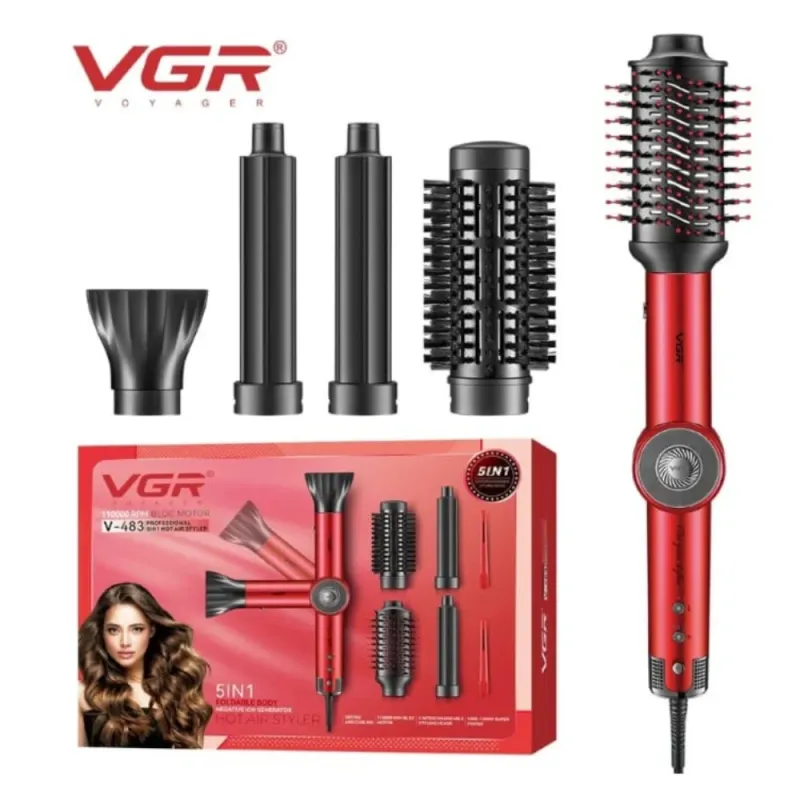 فرشاه تصفيف الشعر الاحترافي VGR V-483 بالهواء الساخن 5 في 1