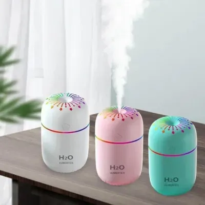 فواحة ومرطب الجو الأسطواني "H2O" بإضاءة قوس قزح العلوية