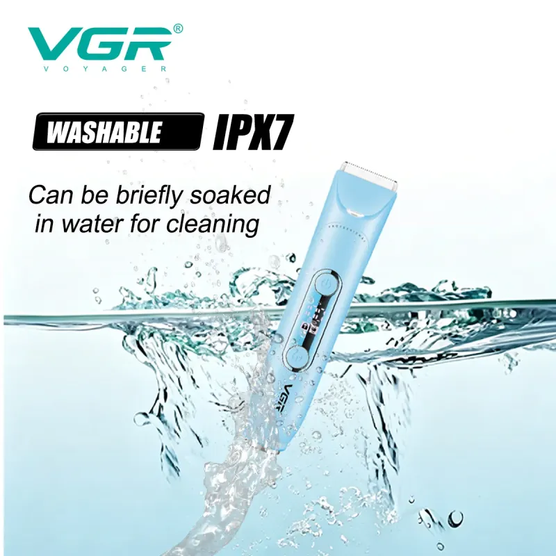 ماكينة إزالة الشعر النسائية من VGR متعددة الاستخدامات 4 في 1 مقاومة للماء IPX7 مع إضاءة مدمجة وشحن V-715
