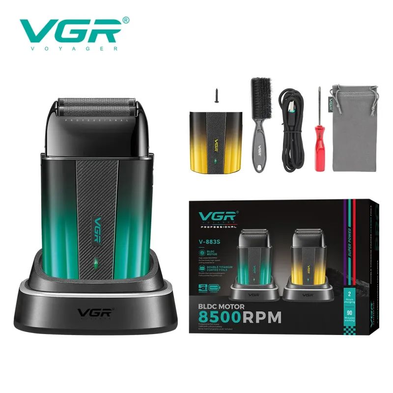 ماكينة حلاقة الشعر والتنعيم الاحترافية VGR V-883S (بمحرك BLDC 8500 دورة في الدقيقة غطاء إضافي)