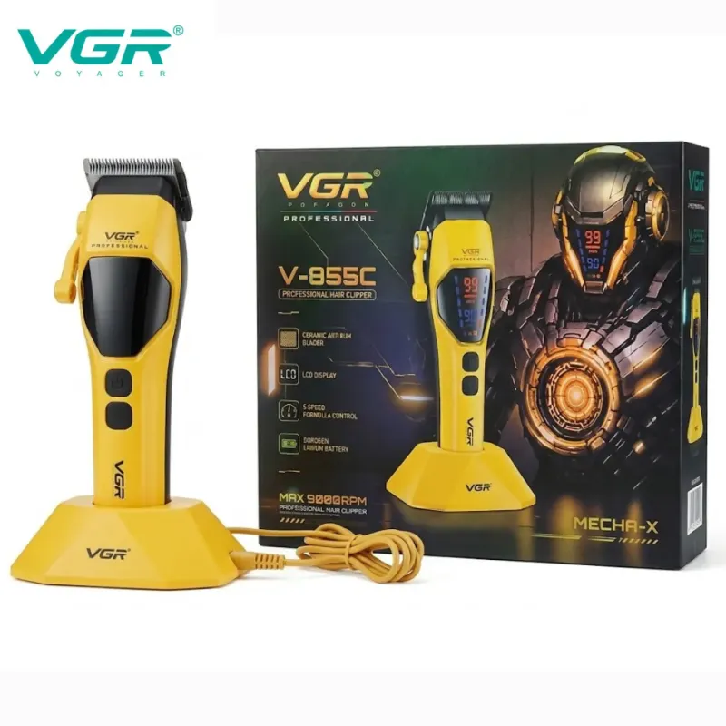 ماكينة الحلاقة الاحترافية من في جي ار9000 دورة في الدقيقة (RPM) شاشه ليد VGR V-855C