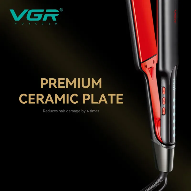 مكواه تصفيف وفرد الشعر الاحترافيه ذو الألواح الطويلة من VGR (موديل V-521C)