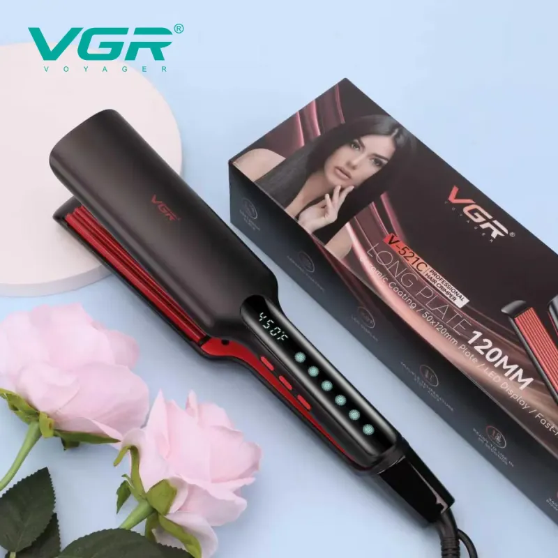 مكواه تصفيف وفرد الشعر الاحترافيه ذو الألواح الطويلة من VGR (موديل V-521C)