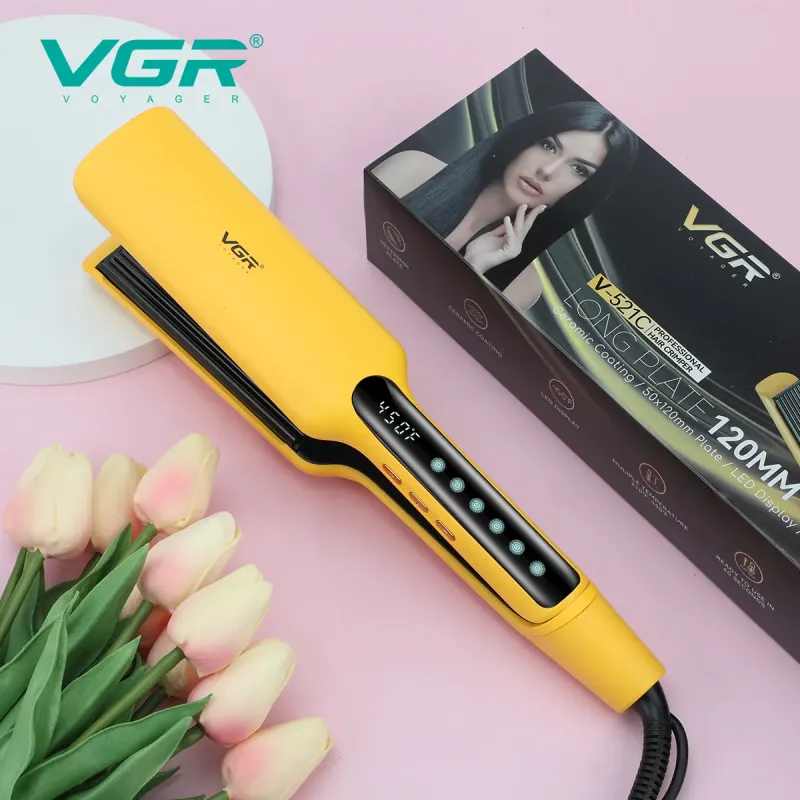 مكواه تصفيف وفرد الشعر الاحترافيه ذو الألواح الطويلة من VGR (موديل V-521C)