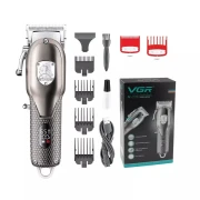 ماكينة قص الشعر في جي ار Professional قابلة للشحن ، فضي - V-276