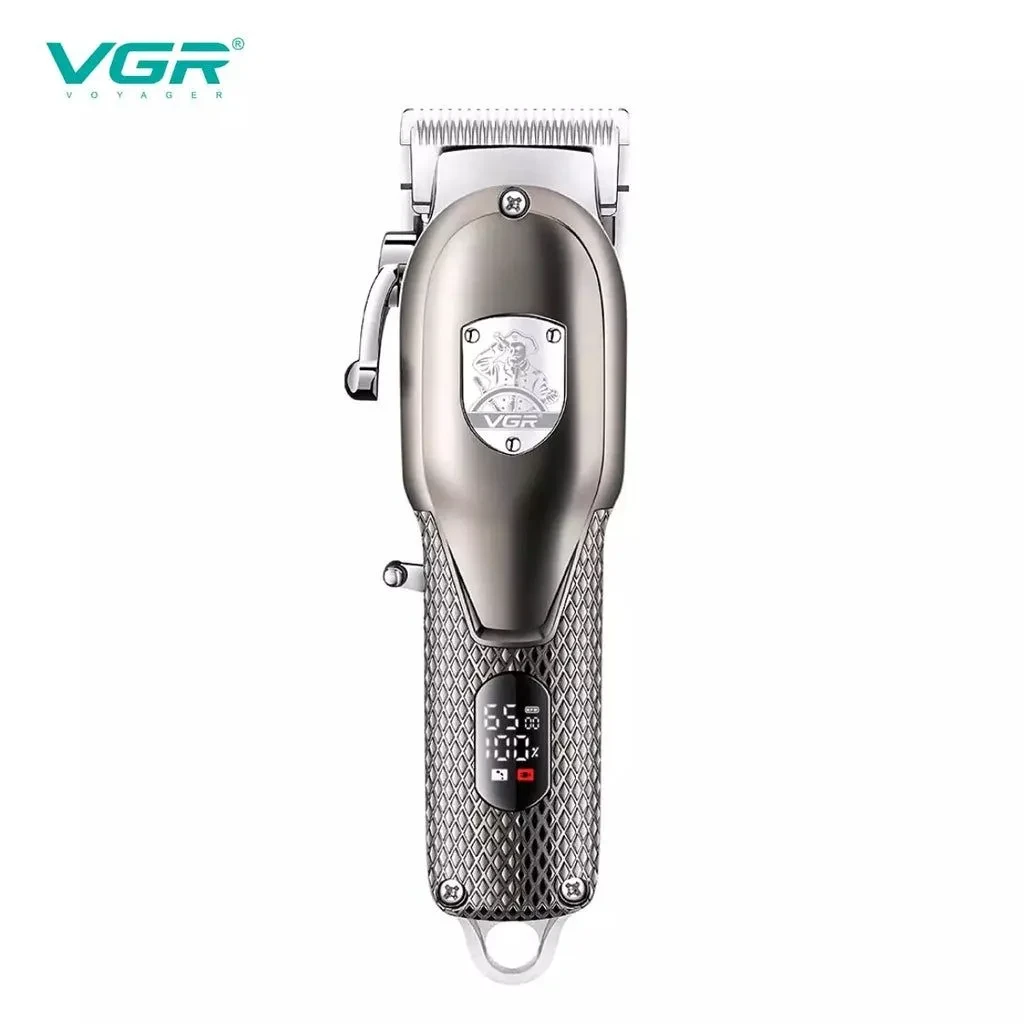 ماكينة قص الشعر في جي ار Professional قابلة للشحن ، فضي - V-276