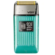 ماكينة تنعيم اللحية في جي ار Professional قابلة للشحن للاستعمال الرطب والجاف، مينت - V-357