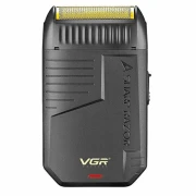 ماكينة تنعيم اللحية في جي ار Professional قابلة للشحن للاستعمال الرطب والجاف، اسود - V-375